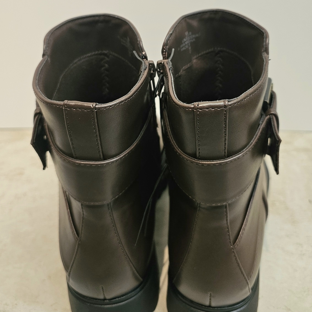 NWT Unisa Dark Brown Ankle Booties with Buckle - Picture 3 of 4